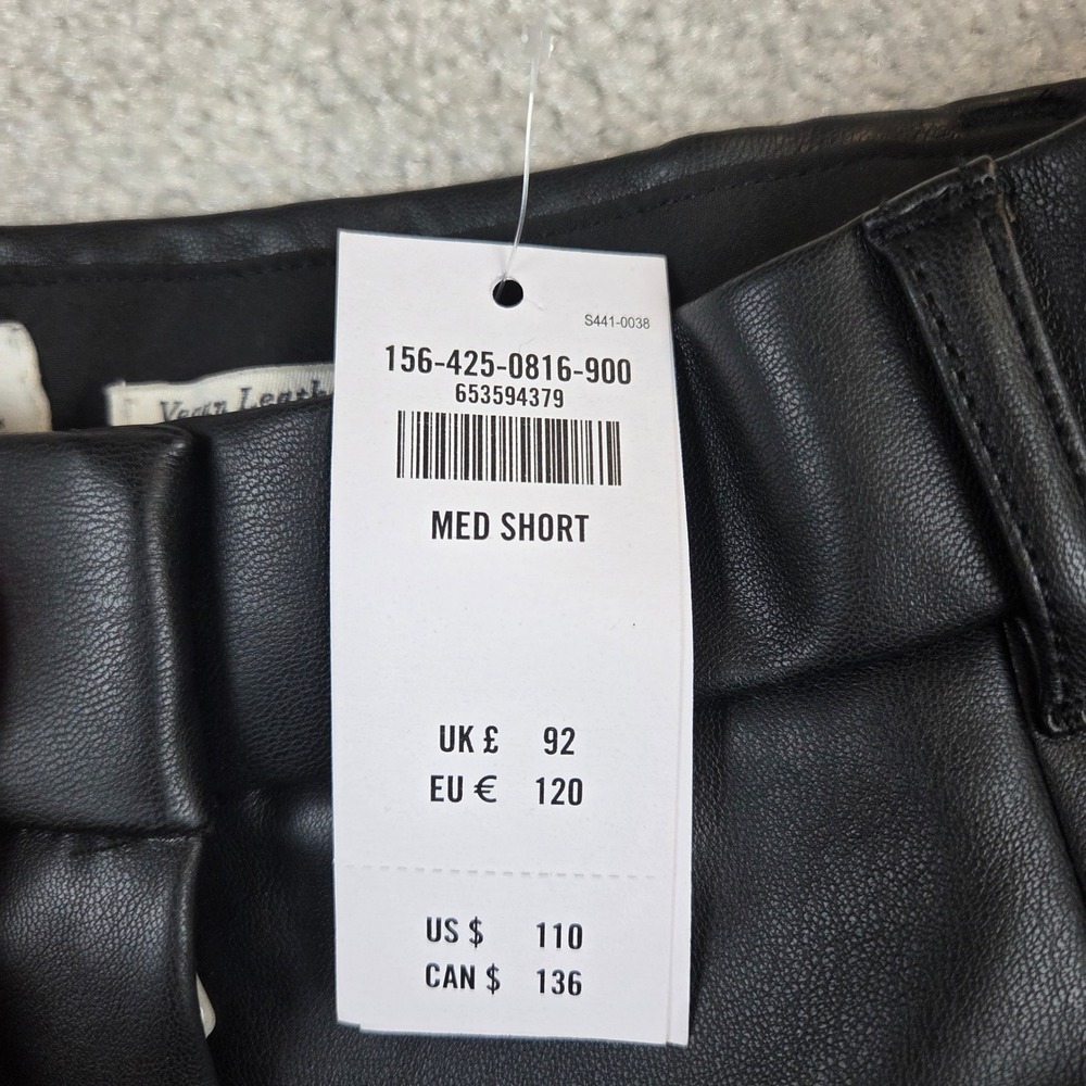 Abercrombie Fitch Curve Love‎ Vegan Leather Wide Leg Pants M Short Black - Picture 5 of 10